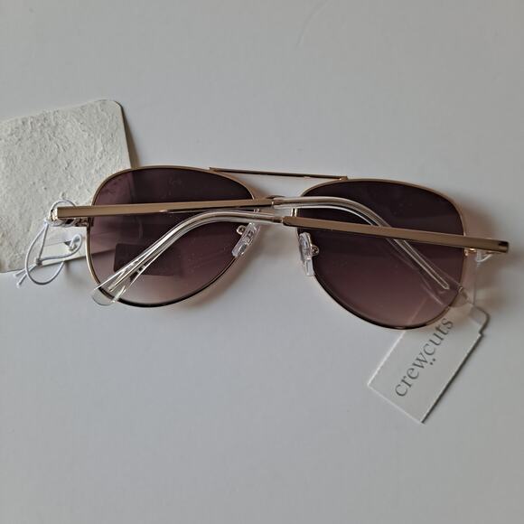 NWT J. Crew Factory Kids Mono Aviator Sunglasses Gold Tone Tinted Lens - Picture 10 of 14